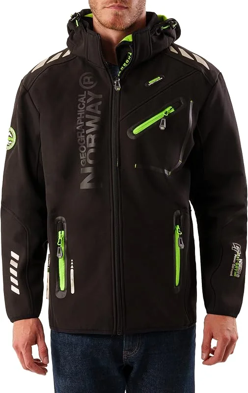 Geographical Norway ROYAUTE MEN - Chaqueta Softshell Impermeable Hombre - Capucha Transpirable Exterior - Chaqueta Cortavientos Invierno - Actividades Aire Libre () — Ropa esqui