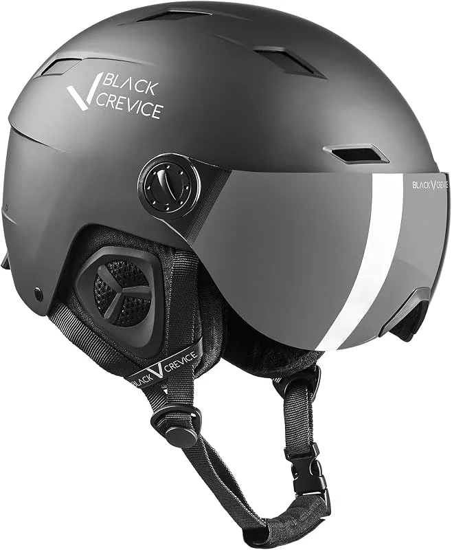 Black Crevice Casco de esquí con Visera Kirchberg I Transpirable para Hombre y Mujer con Aberturas de ventilación, Casco de esquí Unisex, Casco de esquí Ajustable — Equipo esqui