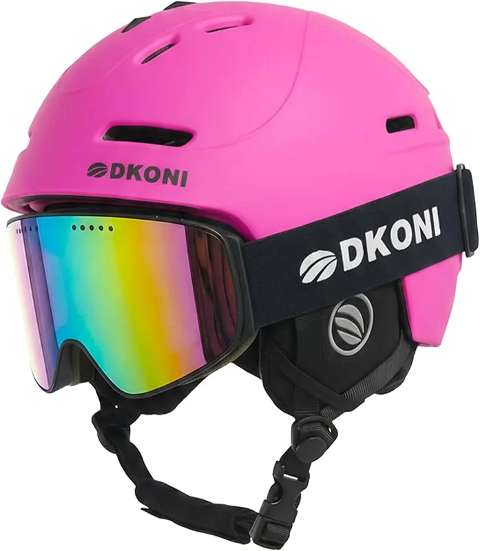 Casco de esquí con gafas, casco de esquí para adultos, casco de snowboard para hombres, mujeres, jóvenes, certificado para deportes de nieve para esquí, snowboard — Equipo esqui