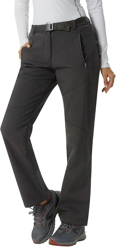 YUSHOW Pantalones de senderismo para mujer, resistentes al agua, para invierno, exteriores, con forro, térmicos, resistentes al viento, pantalones de esquí — Ropa esqui