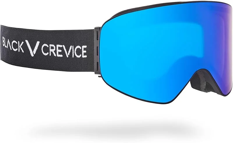 Black Crevice Gafas de Esquí Con Lentes Cilíndricas Gafas de esquí Unisex adulto — Equipo esqui