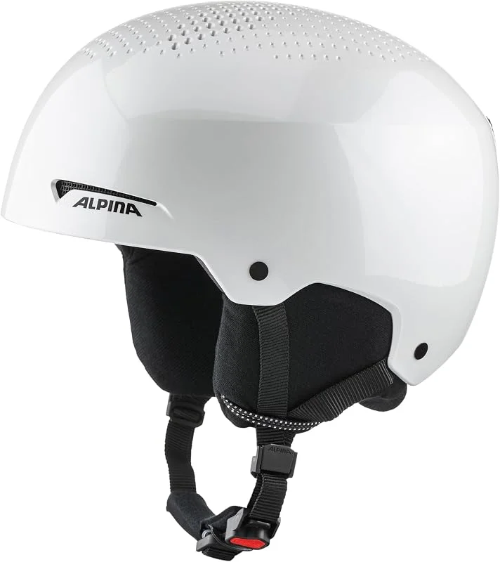 Alpina Arber - Casco de esquí Ligero Adultos, con Almohadillas de Orejas extraíbles, absorción de Impactos óptima, White-Metallic Gloss, M (54-58) — Equipo esqui