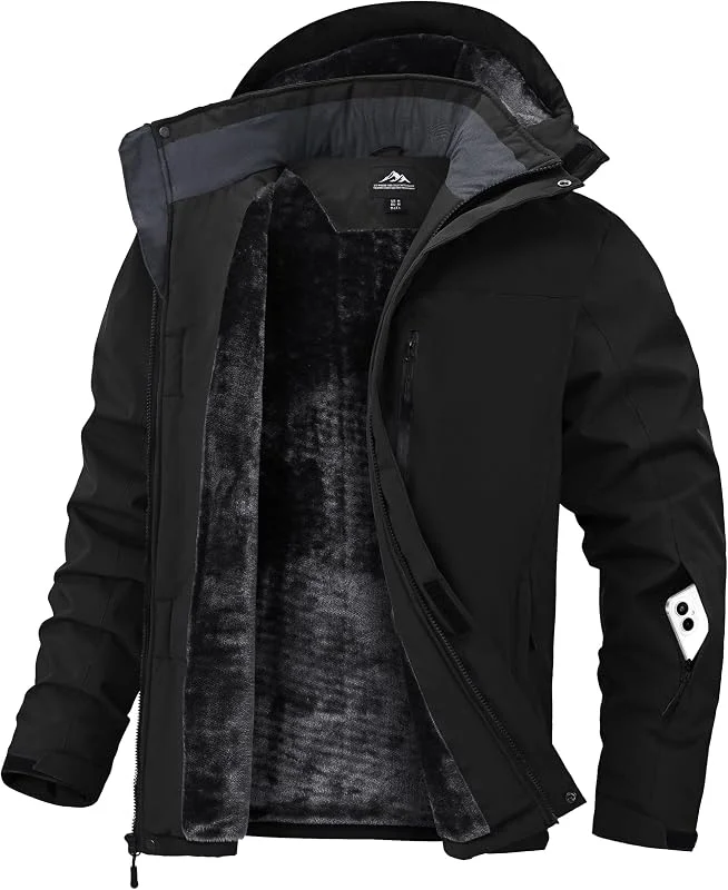 Zoofly Chaquetas Invierno para Hombre Abrigo Nieve Hombre Chaqueta de Esquí Impermeable Ski Snowboard Cazadora con Capucha Desmontable — Ropa esqui