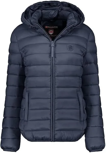 Geographical Norway Canadian Peak Akitaleak Mujer Chaqueta Acolchada Ligera con Capucha Plumífero Fino Impermeable Bolsillos Laterales Cremallera Central Diseño Moderno Poliamida — Plumon fino