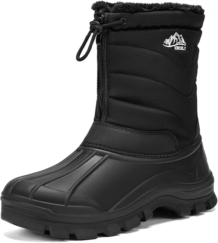Kricely Botas Hombre Invierno Impermeables Antideslizantes Zapatos — Equipo esqui