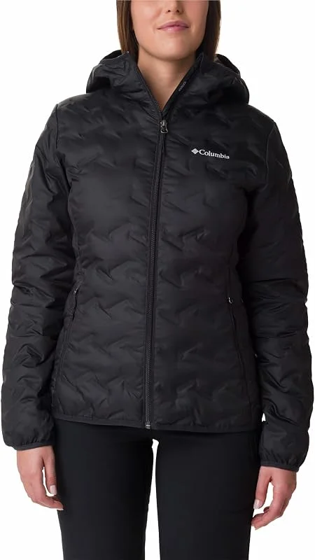 Columbia Delta Ridge Down Hooded Jacket, Chaqueta De Plumas Acolchada Con Capucha Mujer — Plumon fino