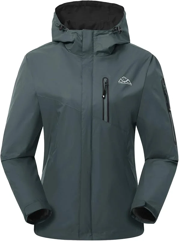 YSENTO Chubasquero para mujer, impermeable, transpirable, chaqueta ligera de entretiempo con capucha — Plumon fino
