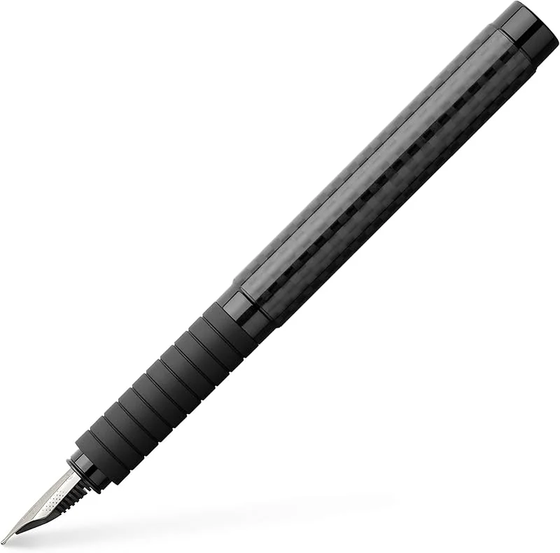 FABER-CASTELL - Pluma estilográfica e-motion Black Carbon, plumín EF — Plumon fino