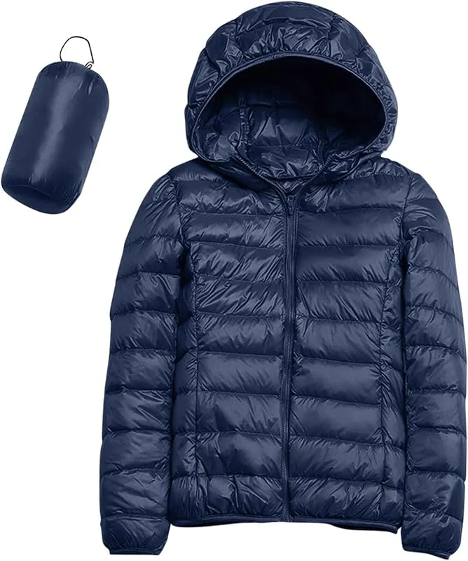 Chaqueta de invierno para mujer, tallas grandes, chaquetas de plumón para mujer, chaqueta de entretiempo, parka de invierno, parka de invierno, cómoda, holgada, tallas grandes, chaqueta de — Plumon fino
