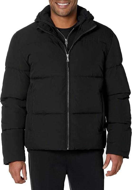 Amazon Essentials Hombre Abrigo Acolchado y Grueso con Cuello Redondo (Disponible en Tallas Grandes y Largos Especiales) — Plumon fino