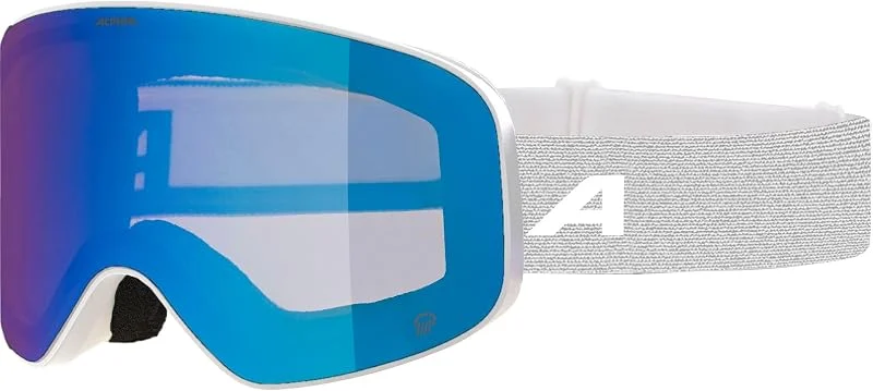ALPINA SLOPE Q – gafas de esquí con lentes espejadas y realce de contraste, protección UV 100%, para adultos - white matt - M — Equipo esqui