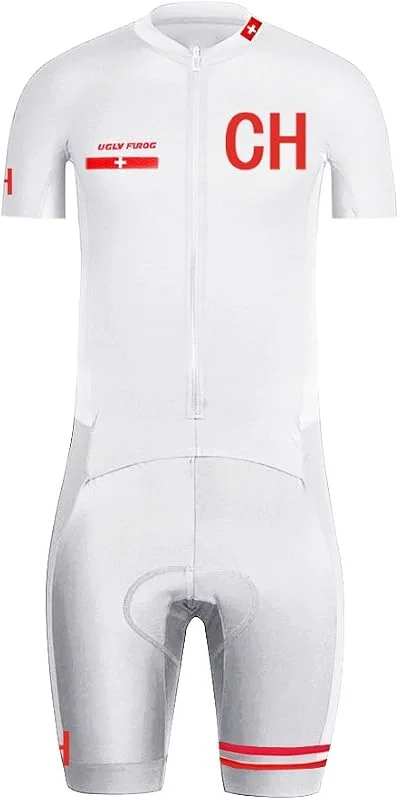 UGLY FROG Bike Wear De Manga Corta Ciclismo Jersey with Short Legs Body Hombre Equipos Una Gran Cantidad De Colores Skinsuit Monos+ Gel Pad — Ropa esqui