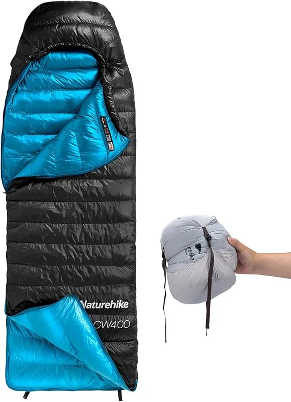 Naturehike Saco de Dormir de plumón Ultraligero para Clima frío, 650 FP, Compacto, para 3 – 4 Estaciones, para Adultos y niños, mochilero, Camping, Senderismo, Viajes — Plumon fino