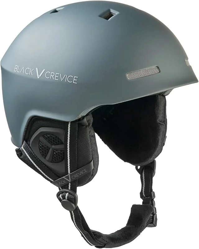 BLACK CREVICE Casco de esquí para hombre y mujer, Modelo: Aspen I Casco de snowboard con diseño deportivo I Ajuste de tamaño sin niveles, Gun Metal, S — Equipo esqui