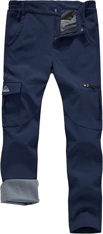 Rdruko Pantalones impermeables para mujer, con forro polar cálido, pantalones cargo casuales para caminar, senderismo, esquí, trabajo al aire libre — Ropa esqui
