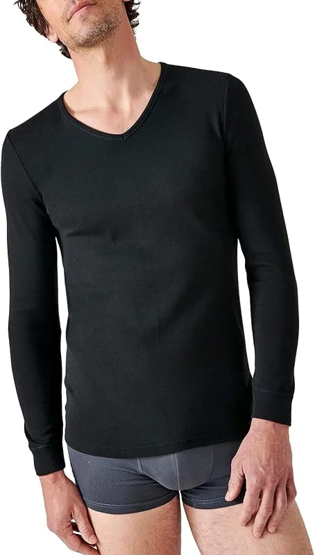 Damart Cuello En V de Malla Interlock Thermolactyl Grado 3 Camiseta térmica Hombre — Ropa esqui