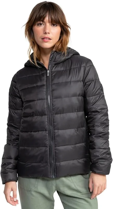 Roxy Wind Bliss Hooded - Chaqueta Acolchada Ligera Comprimible - mujer - Negro. — Plumon fino