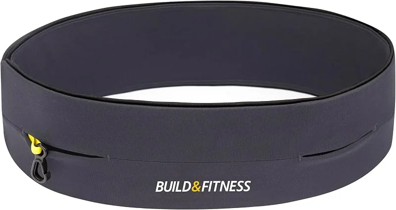 Build and Fitness Cinturón de Correr y Aptitud cinturón, Funda cinturón con Clip para Llaves, Adapta tu iPhone 6, 7, 8 Plus, X. Unisexo. para Gimnasio (Grafito, XS, 23”-26” (60-67cm)) — Plumon fino