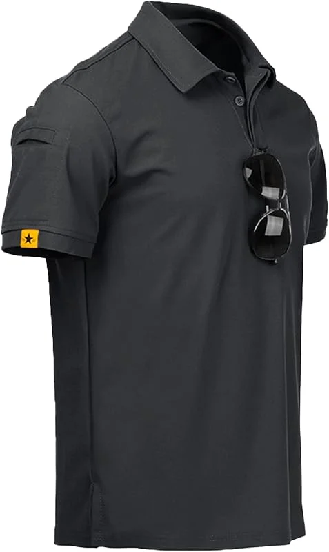 JACKETOWN Polo Manga Corta para Hombre Secado Rápido Transpirable Polo Tenis Polo Verano para Hombre Golf Camisa Deportiva Casual Basic Polo — Plumon fino