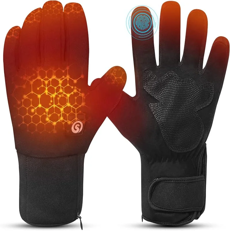 Guantes Calefactables, Guantes Térmicos Recargable 7.4V 2200mAh para Hombre y Mujer Eléctricos Guantes Moto Invierno Calefactables al Aire Libre Esquí Motociclismo Pesca Senderismo Prevenir Artritis — Ropa esqui