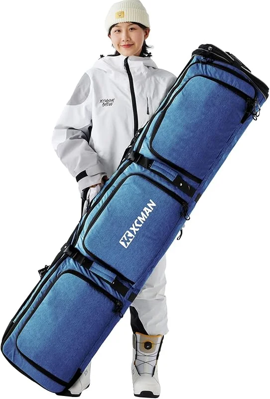 XCMAN Bolsa acolchada de snowboard de longitud ajustable de 160 a 190 cm para viajes en avión — Equipo esqui