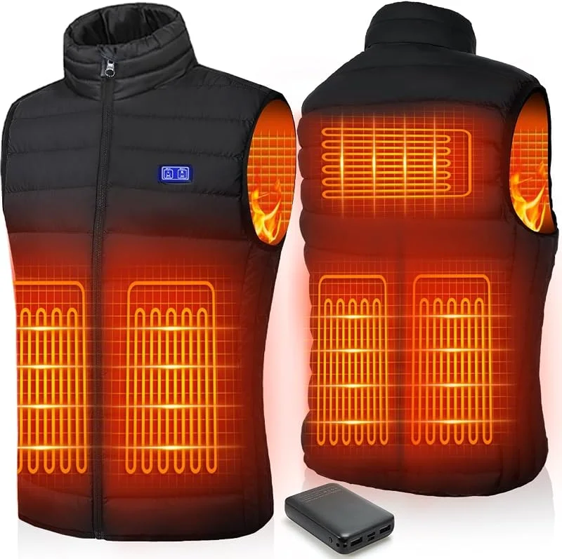 Chaleco Calefactable, Chaleco Calentador Para Hombres Y Mujeres Con Bateria, 3 Temperaturas Ajustables, Lavable Para Calor Interior, Actividades Al Aire Libre — Ropa esqui