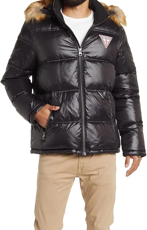 GUESS Warm Rain Resistant Puffer Chaqueta Hombre — Plumon fino