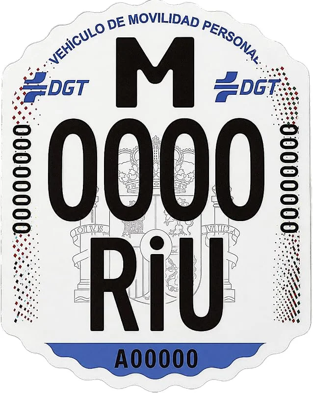 Matrícula para Patinete Eléctrico VMP, Homologada DGT Personalizada, Resistente al Agua y UV. — Equipo esqui