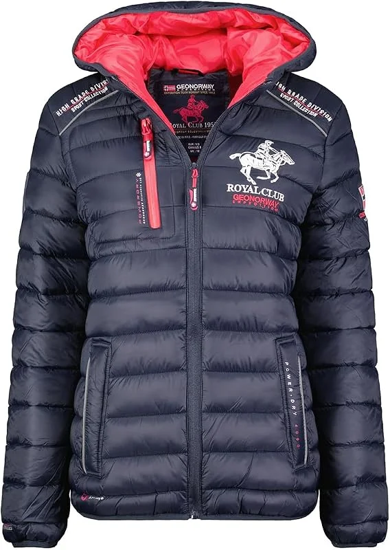 Geographical Norway Brick Lady - Chaqueta Mujer Cálida Esqui - Abrigo Para Mujeres Con Capucha Sintética - Parka Elegante A Prueba De Viento - Otono Invierno Primavera — Ropa esqui