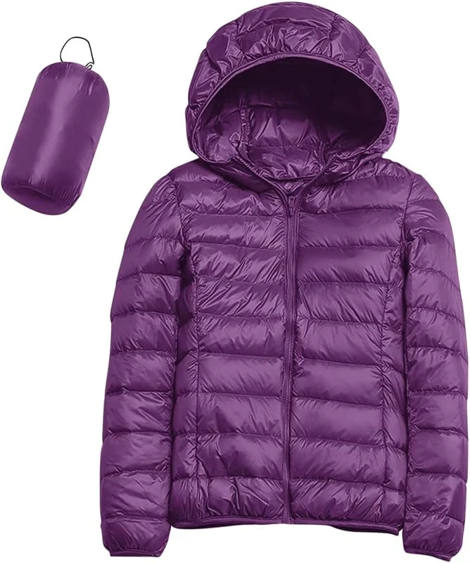 Chaqueta de invierno para mujer, tallas grandes, chaqueta de plumas para mujer, chaqueta de exterior, chaqueta gruesa y cálida, para el tiempo libre, plumón, parka acolchada, tallas grandes — Plumon fino