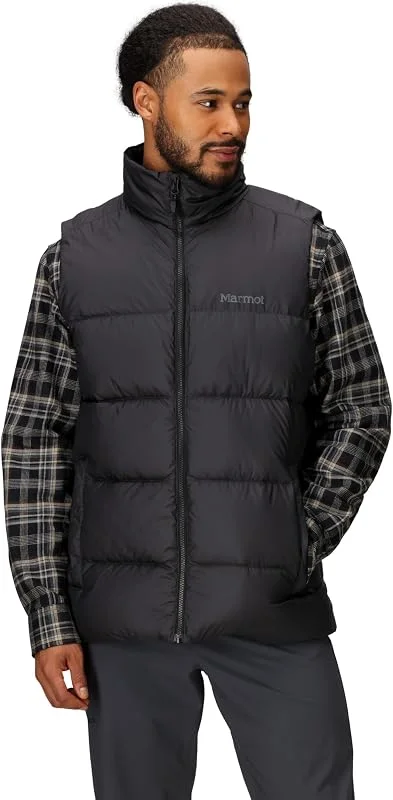 Marmot Guides Down Vest Chaqueta ligera de plumón, cálida chaqueta de invierno, abrigo acolchado repelente al agua, chaqueta funcional cortaviento, chaqueta exterior plegable Hombre (Pack de 1) — Plumon fino