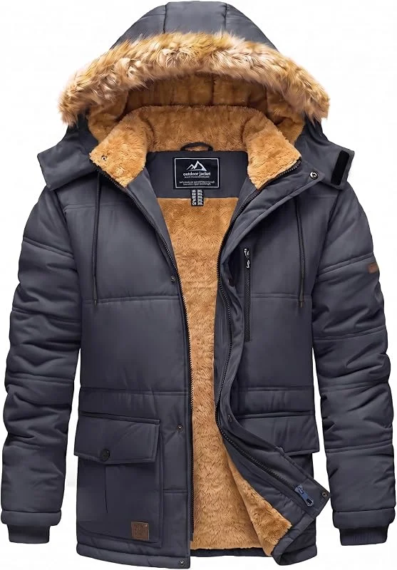 TACVASEN Chaquetas de Hombre Chaqueta Informal de Invierno Chaqueta de Lana Cálida Cazadora de Lucio Chaquetas de Pesca para Acampar — Ropa esqui
