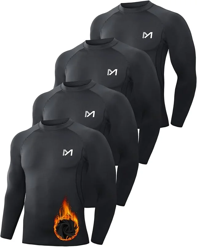 MEETWEE Camiseta De Compresión Hombre, Manga Larga para Deportes Camisetas Transpirable Secado Rápido T-Shirt para Running Ciclismo Fitness — Ropa esqui