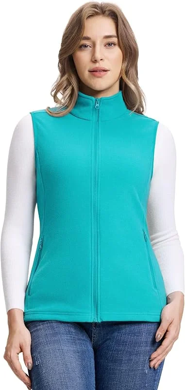 Outdoor Ventures Chaleco de forro polar ultraligero para mujer, chaleco de forro polar fino, para mujer, sin mangas, con 4 bolsillos, primavera y otoño para correr, senderismo, camping — Plumon fino