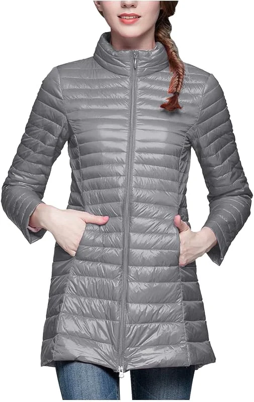 Chaquetas de invierno para mujer, chaqueta de plumas para mujer, chaqueta de invierno, chaqueta para exteriores, chaqueta gruesa de calor, cortavientos, cómodo, abrigo de plumón, para tiempo — Plumon fino