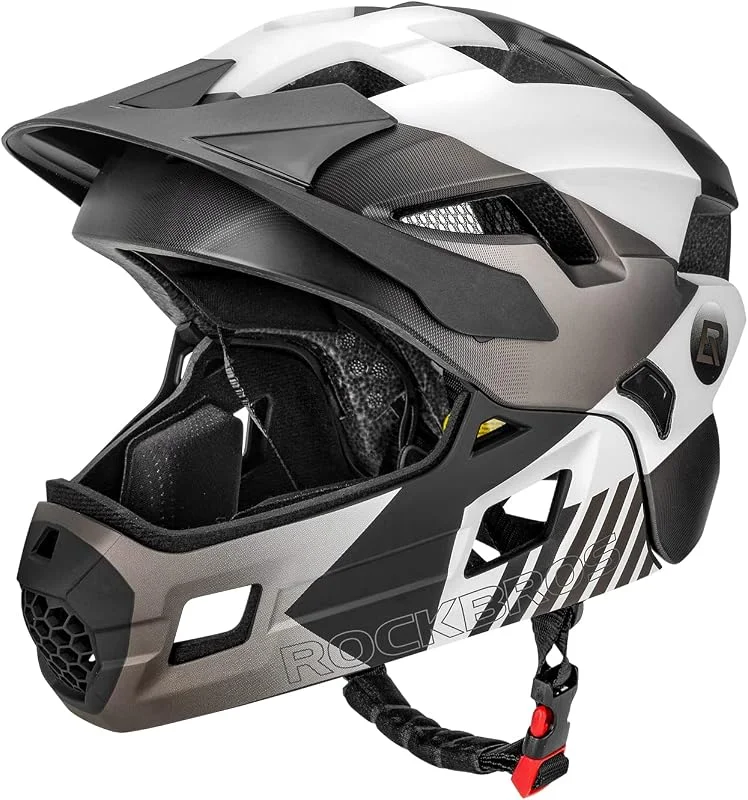 ROCKBROS Casco Integral Infantil con Mentonera Desmontable — Equipo esqui