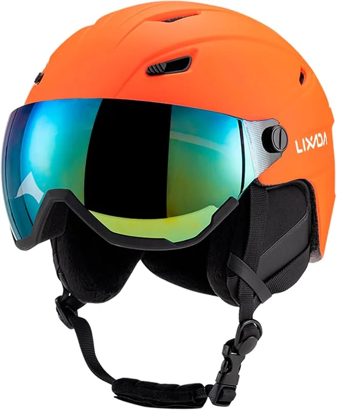 Lixada Casco de esquí Integrado Casco de Snowboard para Hombres y Mujeres con Gafas de Visera extraíbles — Equipo esqui