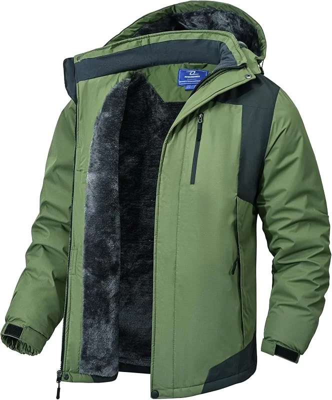 Cazadora Hombre Invierno De Snowboard Cálida Chaqueta Al Aire Libre Antiviento Hombres Chaqueta De Trabajo Chaqueta Impermeable Hombres Exteriores Abrigos Con Capucha — Ropa esqui
