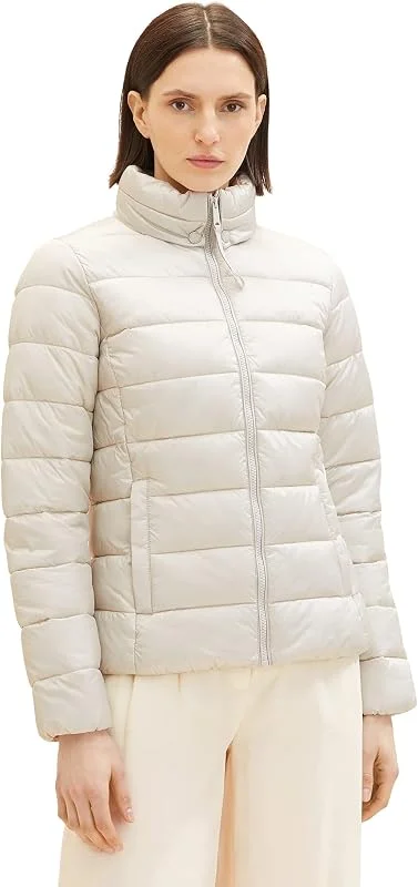 Chaqueta acolchada ligera de mujer TOM TAILOR, Gris (16339-nubes grises), XXXL — Plumon fino