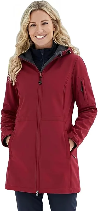 Chaqueta de Entretiempo Mujeres Chaquetas Impermeables Softshell con Capucha Otoño Invierno Windbreak Impermeable lluvia para mujer — Plumon fino