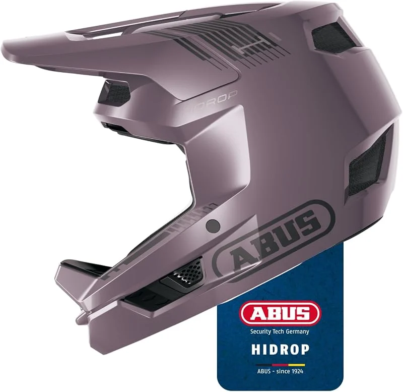 ABUS Downhill-Helm HiDrop, Fullface-Helm, Ash Purple, Talla M — Equipo esqui