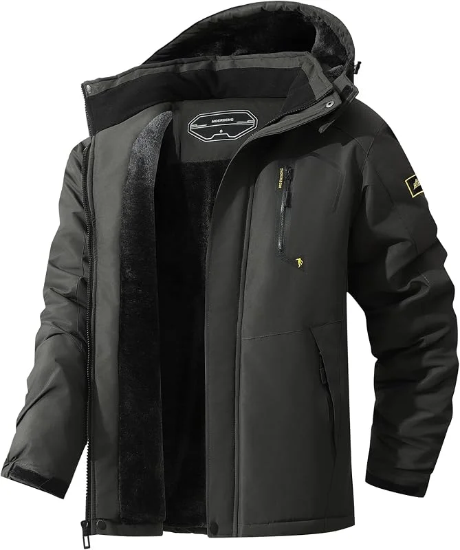 Chaqueta de esquí para hombre, abrigo de nieve, invierno, impermeable, cortavientos, chaqueta de snowboard con capucha para senderismo, viaje — Ropa esqui