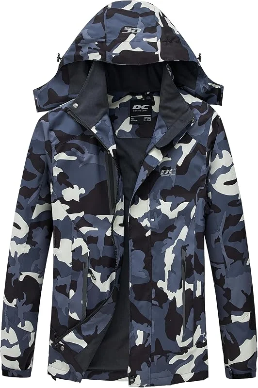 Chaqueta impermeable hombres con Capucha transpirable chaqueta Softshell hombre Chaqueta entretiempo Para senderismo esqui running en primavera invierno otoño — Ropa esqui