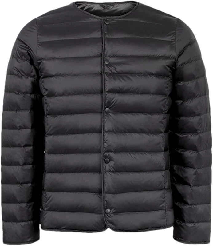 Chaqueta de plumón para Hombre, Ultraligera, Delgada, Resistente al Viento, portátil, Ligera, Forro cálido — Plumon fino