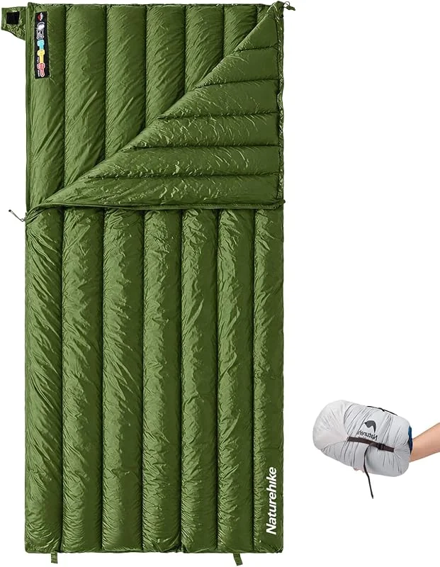Naturehike Saco de dormir de plumón 650, ligero, compacto, para mochileros, camping, senderismo, viajes, con saco de compresión — Plumon fino