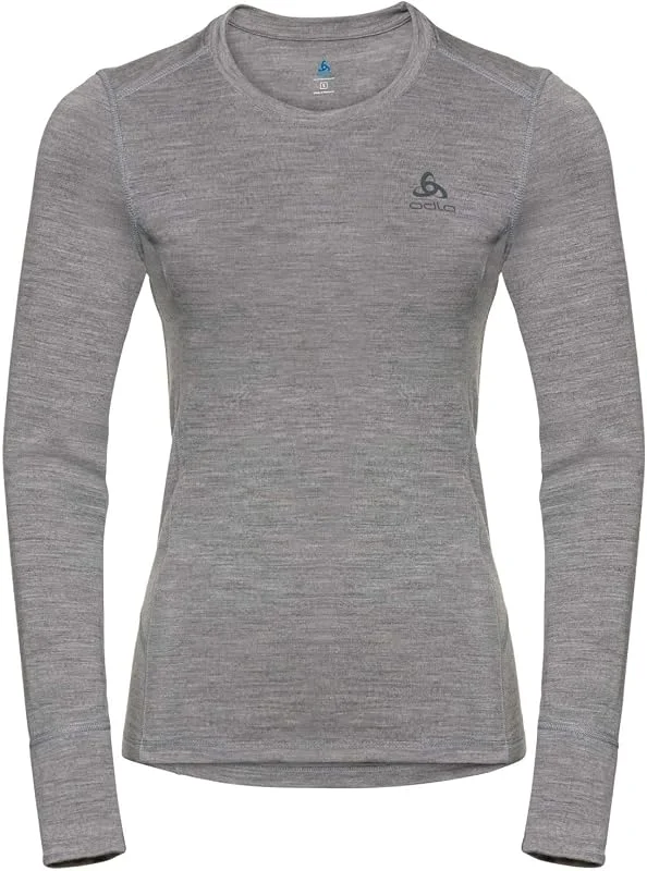 Odlo Suw Top Crew Neck L, S Natural 100% Merin Camiseta Mujer — Ropa esqui