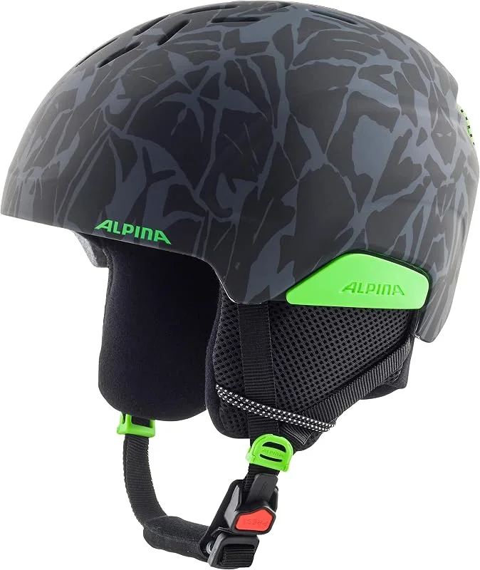 ALPINA Unisex - Niños, PIZI Casco de esquí, Black-Green Camo Matt, 51-55 cm — Equipo esqui
