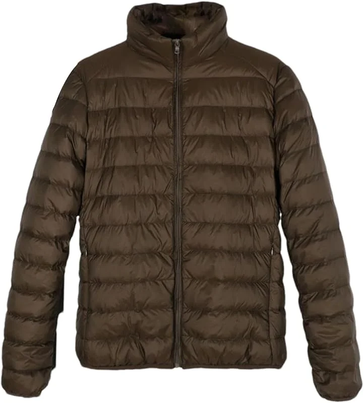 Chaqueta de plumón para Hombre de Invierno de Tela Mate, Chaqueta de plumón Ultraligera, Cortavientos, Chaqueta de Plumas, Abrigo Ligero y cálido — Plumon fino