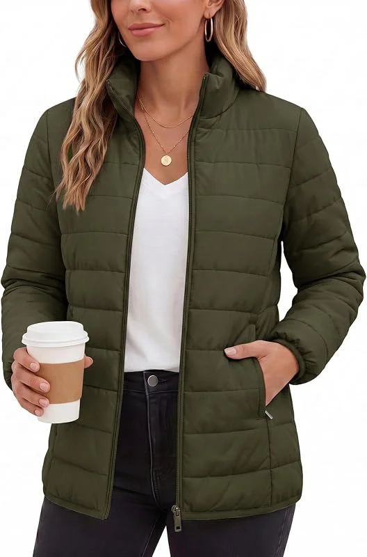 HEEKPEK Chaqueta Acolchada Mujer Cortos Ligera Cazadora de Forro Polar — Plumon fino