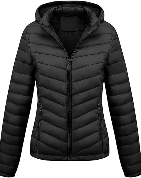 Geschallino Chaqueta ligera acolchada para mujer en tallas grandes, abrigo acolchado para mujer, modelo burbuja para otoño e invierno — Plumon fino
